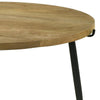 Pia 30 Inch Coffee Table, Mango Wood Top, Round, Iron Tripod Legs By Casagear Home