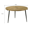 Pia 30 Inch Coffee Table, Mango Wood Top, Round, Iron Tripod Legs By Casagear Home