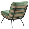 Nain 35 Inch Accent Chair, Oversized Cushion Tufted Back, Green Upholstery By Casagear Home