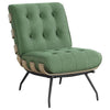 Nain 35 Inch Accent Chair, Oversized Cushion Tufted Back, Green Upholstery By Casagear Home