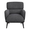 Dup 34 Inch Accent Chair Cushioned Seat Rounded Track Arms Muted Gray By Casagear Home BM309613