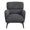 Dup 34 Inch Accent Chair, Cushioned Seat, Rounded Track Arms, Muted Gray By Casagear Home