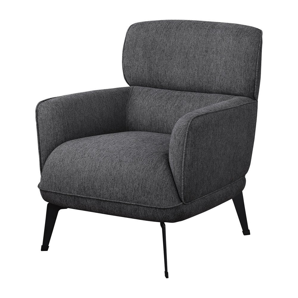 Dup 34 Inch Accent Chair Cushioned Seat Rounded Track Arms Muted Gray By Casagear Home BM309613