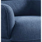 Dup 34 Inch Accent Chair Cushioned Seat Rounded Track Arms Muted Blue By Casagear Home BM309614