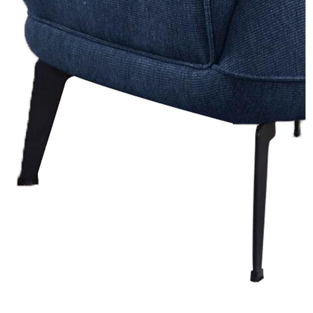 Dup 34 Inch Accent Chair Cushioned Seat Rounded Track Arms Muted Blue By Casagear Home BM309614