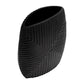Ako 10 Inch Vase, Metal Ribbed Body Design, Curved Top, Matte Black Finish By Casagear Home