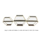 Fedo Wall Shelf Set of 3, Gold Metal, Modern Hex Folding, Wood Gray By Casagear Home
