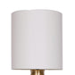 24 Inch Table Lamp Set of 2, White Drum Shade, Antique Brass Cone Base By Casagear Home