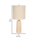 25 Inch Table Lamp Cylindrical Shape Drum Shade Natural Beige Finish By Casagear Home BM309626