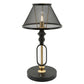19 Inch Table Lamp, Round Metal Mesh Shade, Hollow Body, Black, Gold Stand By Casagear Home