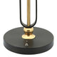 19 Inch Table Lamp Round Metal Mesh Shade Hollow Body Black Gold Stand By Casagear Home BM309628