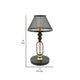 19 Inch Table Lamp Round Metal Mesh Shade Hollow Body Black Gold Stand By Casagear Home BM309628
