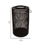 26 Inch Tall Lantern, Round Body Shape, Black Metal Wire Mesh with Handle By Casagear Home