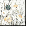 39 x 39 Framed Wall Art, Handpainted Floral Design, Modern Gray, White  By Casagear Home