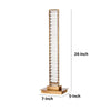 Lizy 24 Inch Tall Thin Table Lamp Crystal LED Metal Frame Antique Brass By Casagear Home BM309668