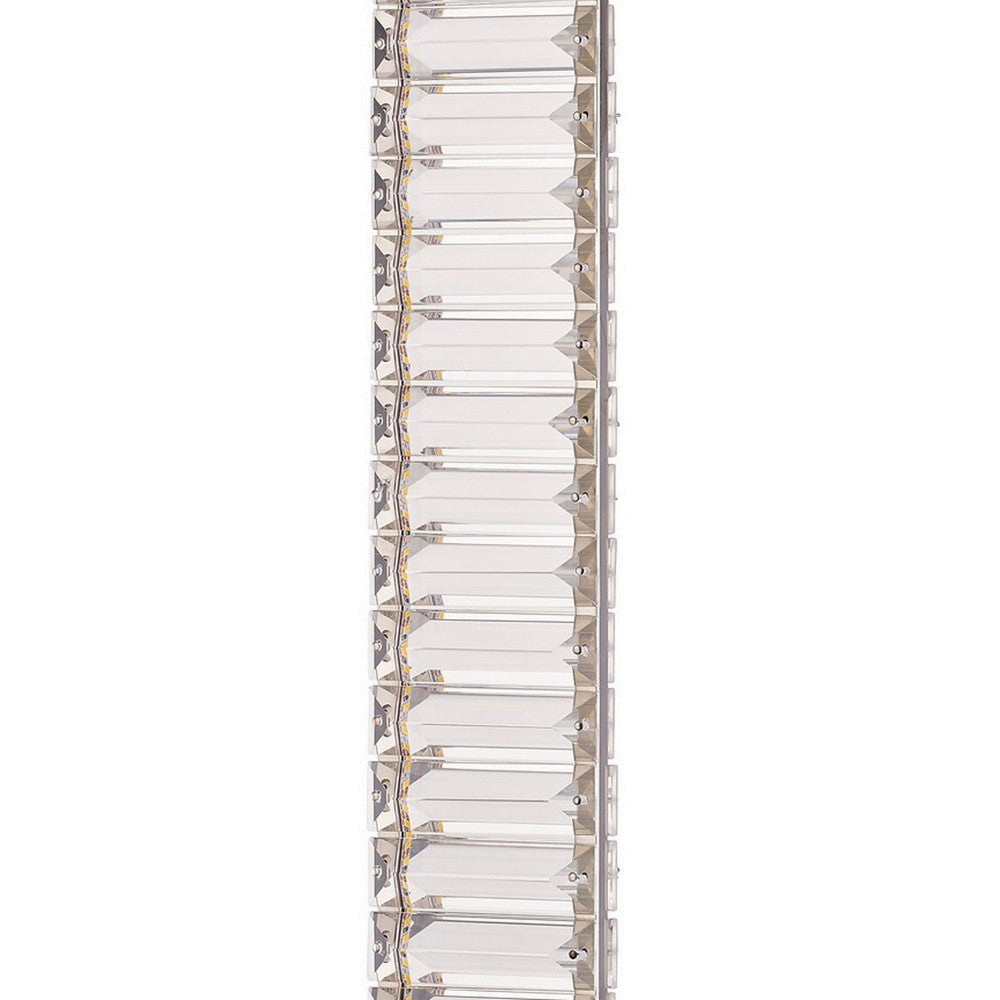 Lizy 24 Inch Table Lamp with Crystal LED Metal Frame Nickel Finish By Casagear Home BM309671
