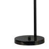 30 Inch Arc Table Lamp, Glass Bulb Shaped Shade, Metal, Black Nickel By Casagear Home