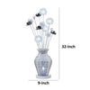 32 Inch Accent Table Lamp Metal Flowers with Vase Design Chrome Finish By Casagear Home BM309676