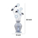 32 Inch Accent Table Lamp Metal Flowers with Vase Design Chrome Finish By Casagear Home BM309676