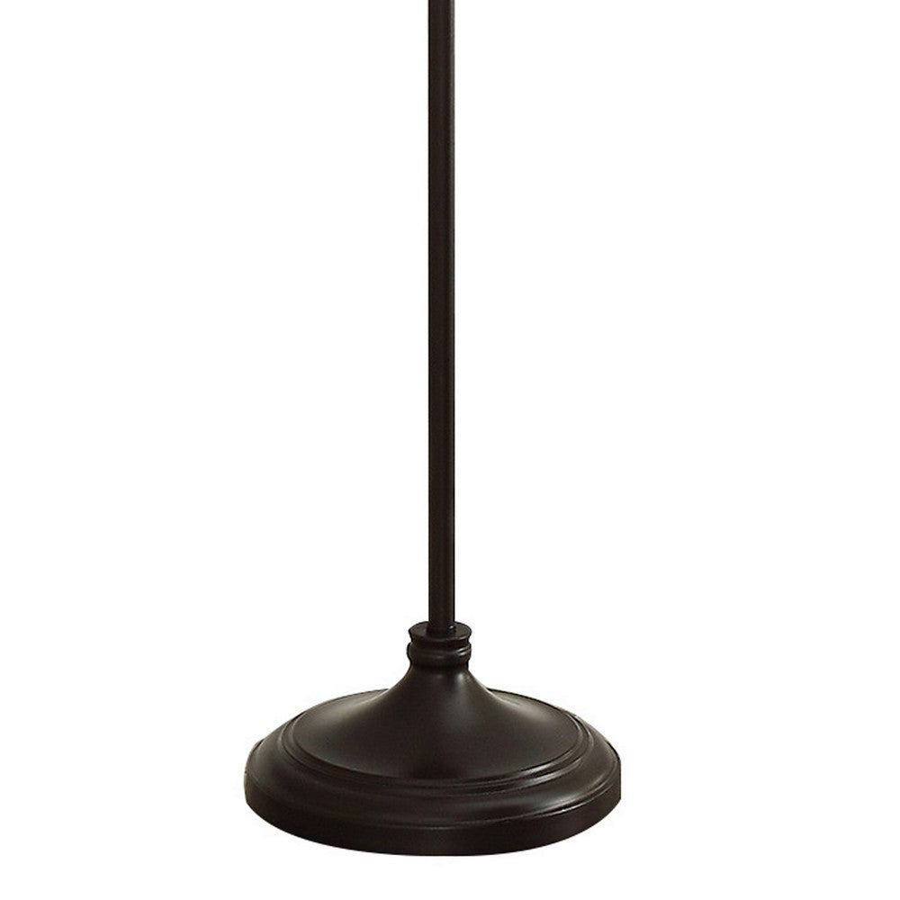 Quinn 63 Inch Accent Floor Lamp, Vintage Fan Design, Antique Bronze Finish By Casagear Home