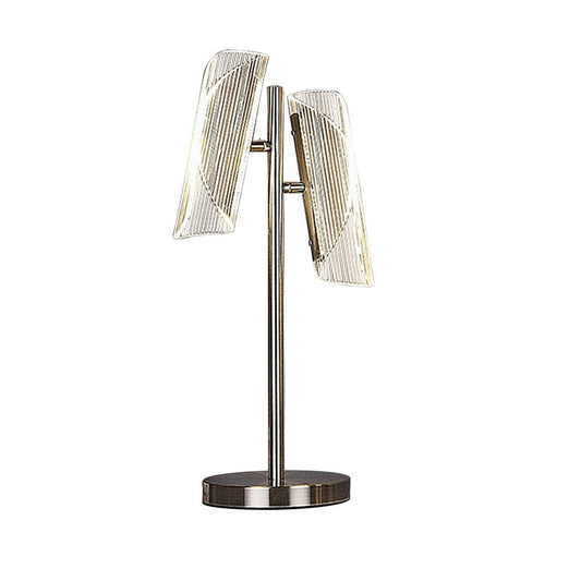 Spark 23 Inch Table Lamp with Metal Base and 2 Geometric Shades, Gold By Casagear Home