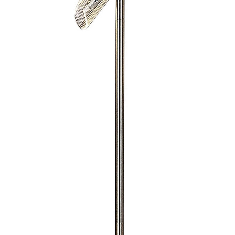 Spark 62 Inch Floor Lamp, 3 Cylindrical Glass Shades, Antique Brass, Gold By Casagear Home