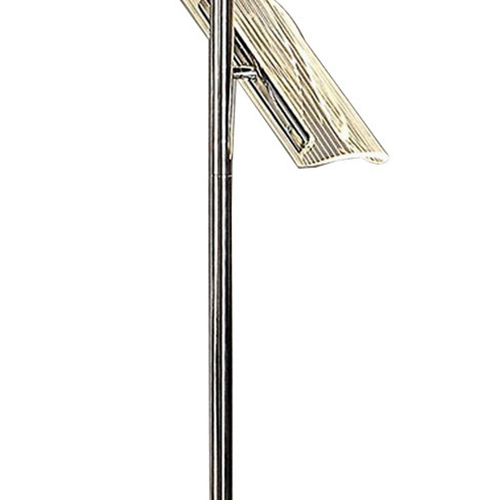 Spark 62 Inch Floor Lamp, 3 Cylindrical Glass Shades, Bright Nickel, Silver By Casagear Home