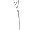 92 Inch 3 Arm Arc Floor Lamp with Modern Round Metal Base, Silver Finish By Casagear Home