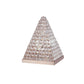 14 Inch Table Lamp, Crystal Pyramid Shaped Frame, Stone Studded, Silver By Casagear Home