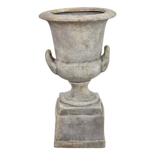 Ravi 20 Inch Planter, Ceramic Vintage Urn Design, Indoor, Outdoor, Gray By Casagear Home