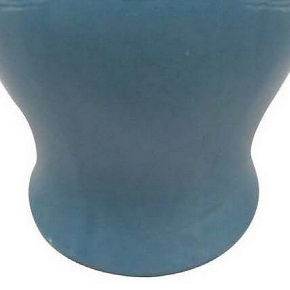 Teli 18 Inch Decorative Temple Ginger Jar, Elegant Ceramic, Glossy Blue By Casagear Home