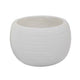 Line 10 Inch Planter Set of 2 Round Resin Body Carved White Finish By Casagear Home BM309741