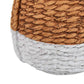 Reno 12 Inch Planter, Rope Woven Design, White and Brown Finished Resin By Casagear Home