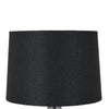 24 Inch Table Lamp, Black Finish Drum Shaped Shade, Bulb Style Glass Body By Casagear Home