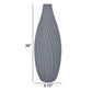 28 Inch Decorative Vase, Elongated Irregular Curved Lines, Gray Resin By Casagear Home