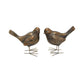 6 Inch Accent Bird Figurine Set of 2, Rustic Bronze Resin, Standing Posture By Casagear Home