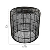 Sky 18 Inch Plant Stand, Round Metal Framework, Mesh Design, Black Finish By Casagear Home