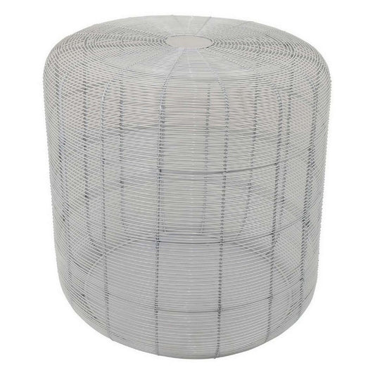 Sky 18 Inch Plant Stand, Round Metal Framework, Mesh Design, White Finish By Casagear Home