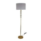62 Inch Floor Lamp, White Drum Shade, Sleek Silhouette, Clear Glass Accents By Casagear Home