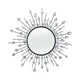 32 Inch Wall Decor, Round Mirror, Sunburst Style, Metal, Black, Silver By Casagear Home