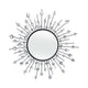 32 Inch Wall Decor Round Mirror Sunburst Style Metal Black Silver By Casagear Home BM309819