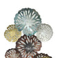 36 Inch Wall Decor, Hanging Piece, Various Size Metal Flowers, Multicolor By Casagear Home