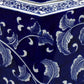 Deno 13 Inch Decorative Jar with Lid, Ceramic, Filigree in Blue and White By Casagear Home
