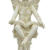 Nape 22 Inch Fairy Reading Book Figurine, Garden Statue, Resin, White By Casagear Home