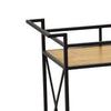 35 Inch  Plant Stand Table, 2 Tier Wood Shelves, Black Metal Frame By Casagear Home