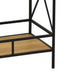 35 Inch  Plant Stand Table, 2 Tier Wood Shelves, Black Metal Frame By Casagear Home