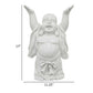 Lauren 17 Inch Buddha Figurine, Resin Frame, Fade Resistant, Shiny White By Casagear Home