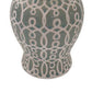 12 Inch Temple Jar, Ceramic Intricate Geometric Pattern, Removable Lid, Olive Green By Casagear Home