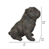 13 Inch Pug Dog Figurine, Sitting Sculpture Decor, Garden Statue, Black By Casagear Home