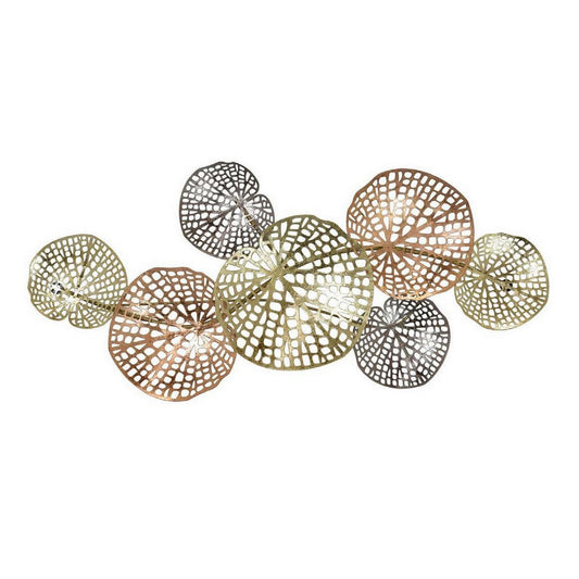 Layla 32 Inch Metal Wall Decoration, Multi Disc Mesh Design, Multicolor By Casagear Home